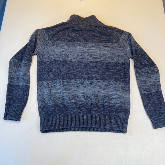 Converse One Star Henley Sweater Men's L 4 Button 100% Cotton Blue Tones Striped - Picture 5 of 12